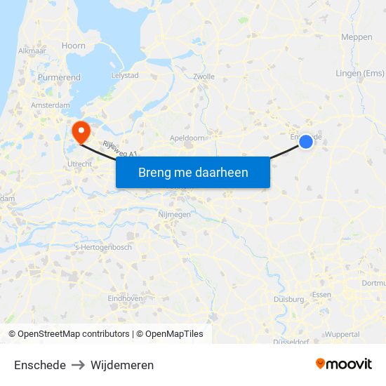 Enschede to Wijdemeren map