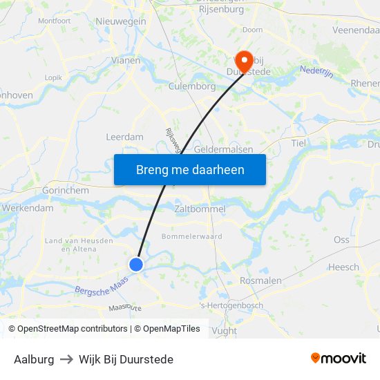 Aalburg to Wijk Bij Duurstede map