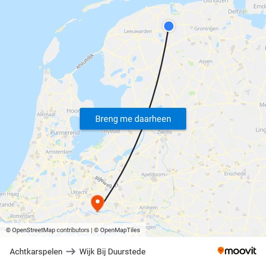 Achtkarspelen to Wijk Bij Duurstede map