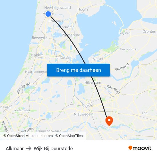 Alkmaar to Wijk Bij Duurstede map