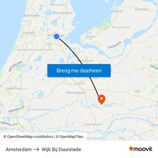 Amsterdam to Wijk Bij Duurstede map