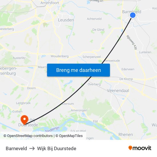 Barneveld to Wijk Bij Duurstede map