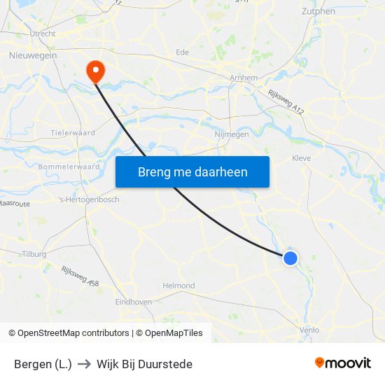 Bergen (L.) to Wijk Bij Duurstede map
