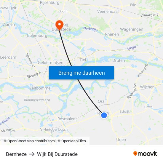 Bernheze to Wijk Bij Duurstede map