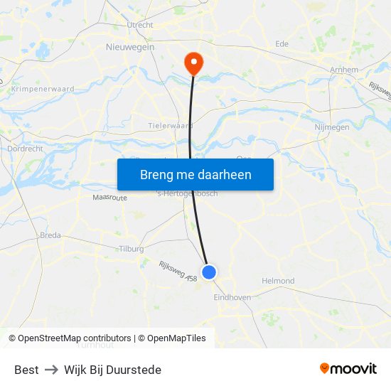 Best to Wijk Bij Duurstede map