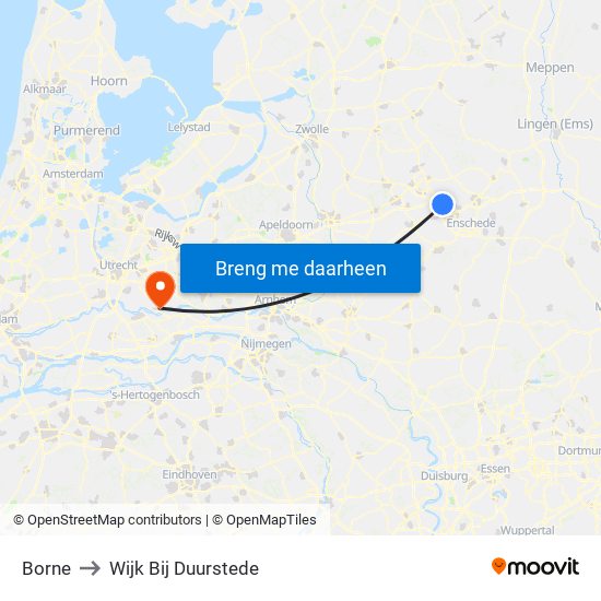 Borne to Wijk Bij Duurstede map