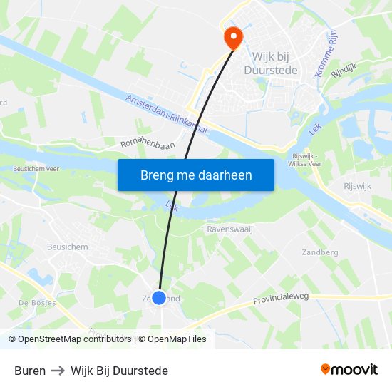 Buren to Wijk Bij Duurstede map