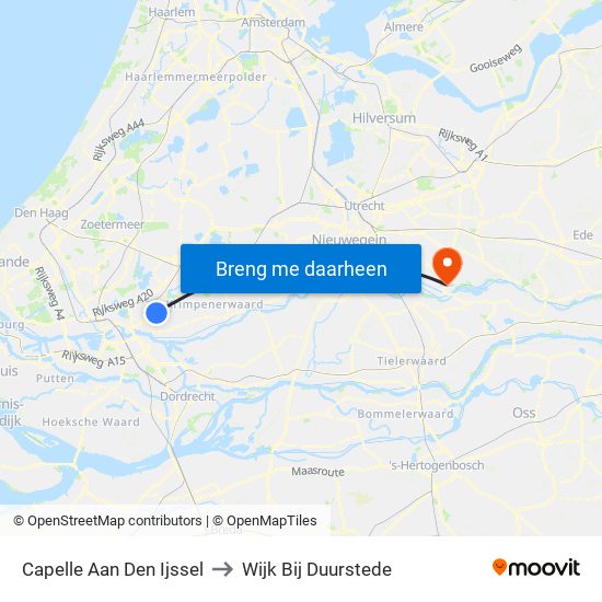 Capelle Aan Den Ijssel to Wijk Bij Duurstede map