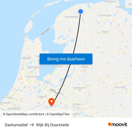 Dantumadiel to Wijk Bij Duurstede map