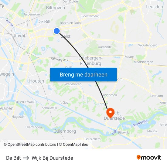 De Bilt to Wijk Bij Duurstede map