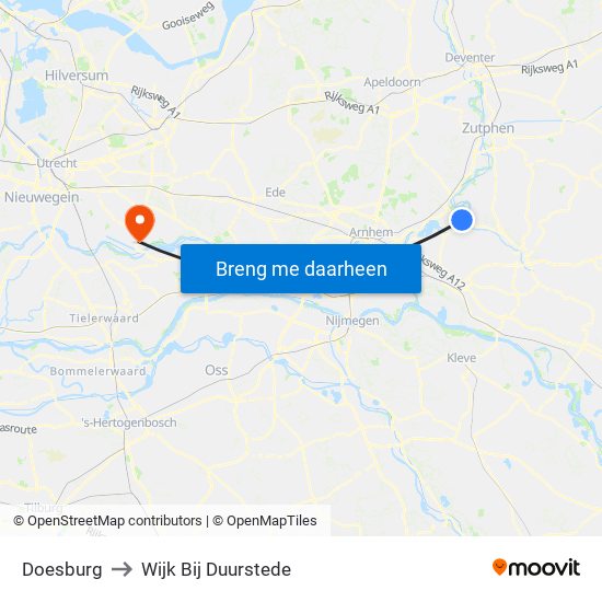Doesburg to Wijk Bij Duurstede map
