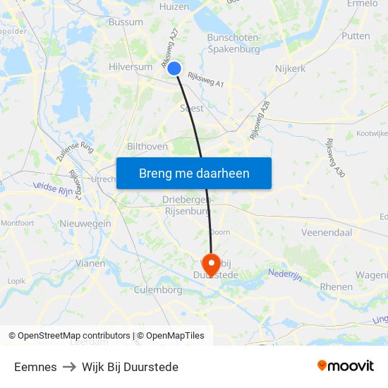 Eemnes to Wijk Bij Duurstede map