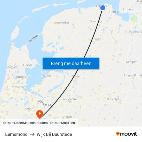 Eemsmond to Wijk Bij Duurstede map