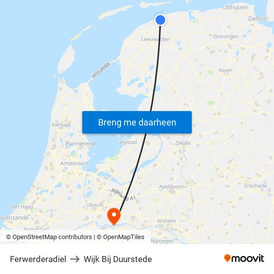 Ferwerderadiel to Wijk Bij Duurstede map