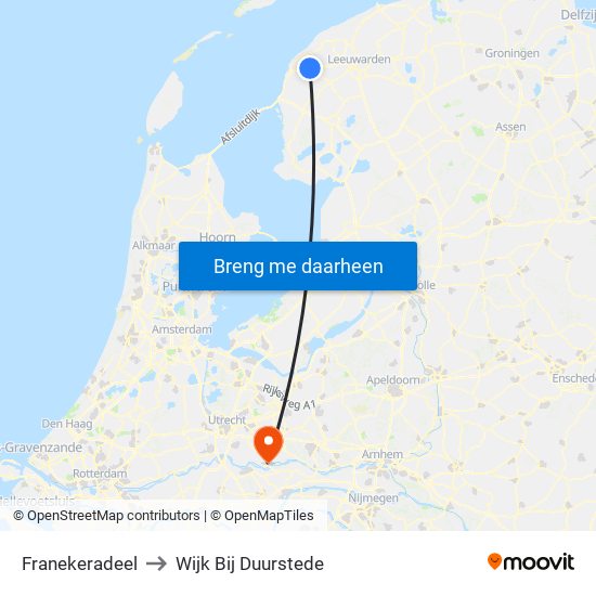 Franekeradeel to Wijk Bij Duurstede map