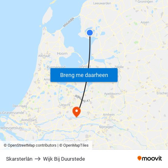 Skarsterlân to Wijk Bij Duurstede map