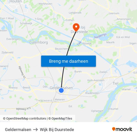 Geldermalsen to Wijk Bij Duurstede map