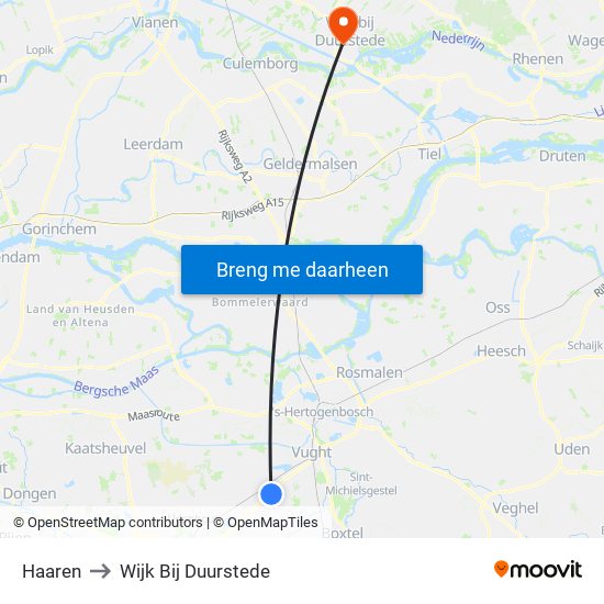 Haaren to Wijk Bij Duurstede map