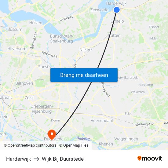 Harderwijk to Wijk Bij Duurstede map