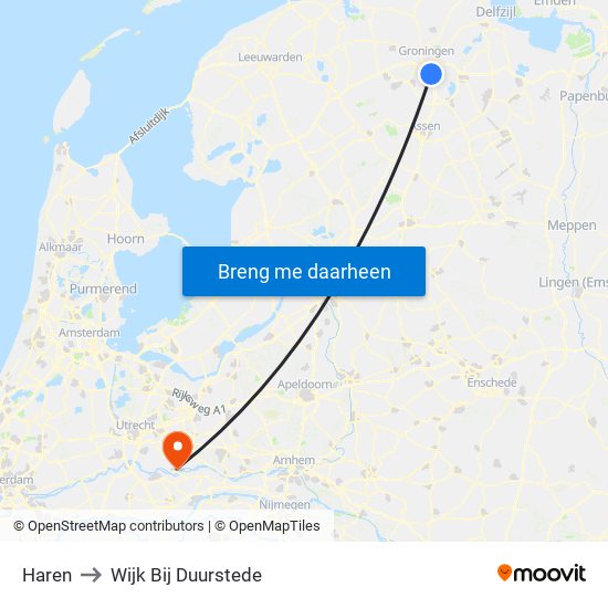 Haren to Wijk Bij Duurstede map