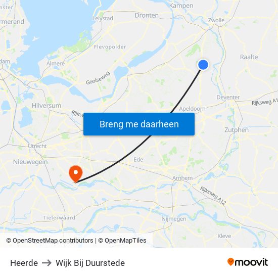 Heerde to Wijk Bij Duurstede map