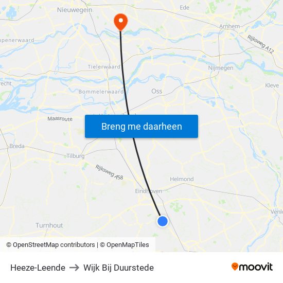 Heeze-Leende to Wijk Bij Duurstede map