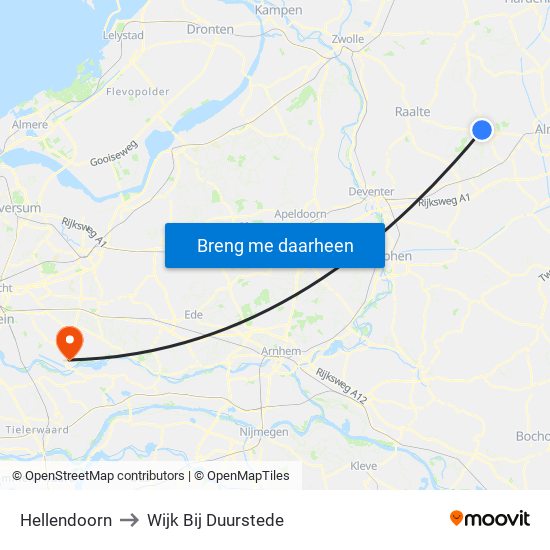 Hellendoorn to Wijk Bij Duurstede map