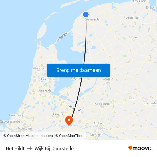 Het Bildt to Wijk Bij Duurstede map