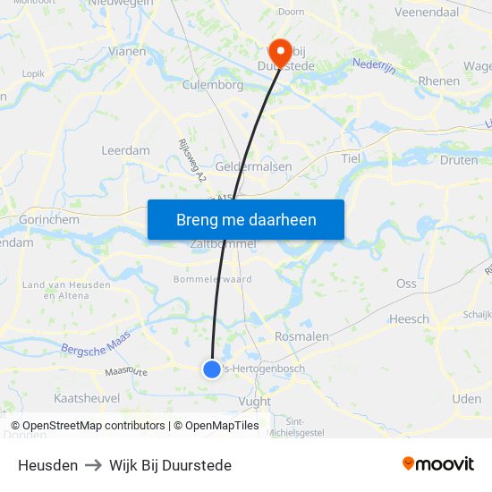 Heusden to Wijk Bij Duurstede map