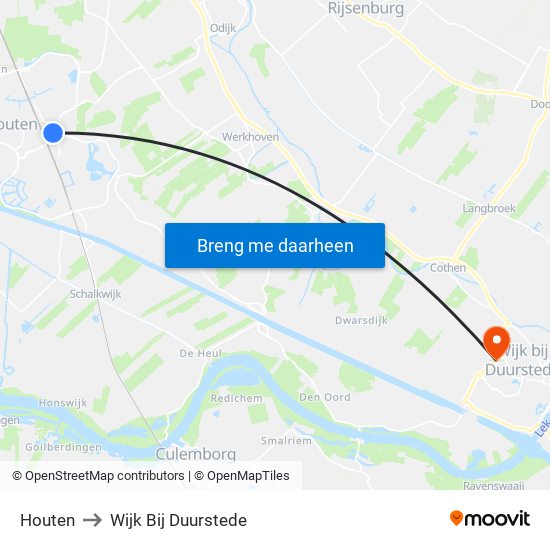 Houten to Wijk Bij Duurstede map