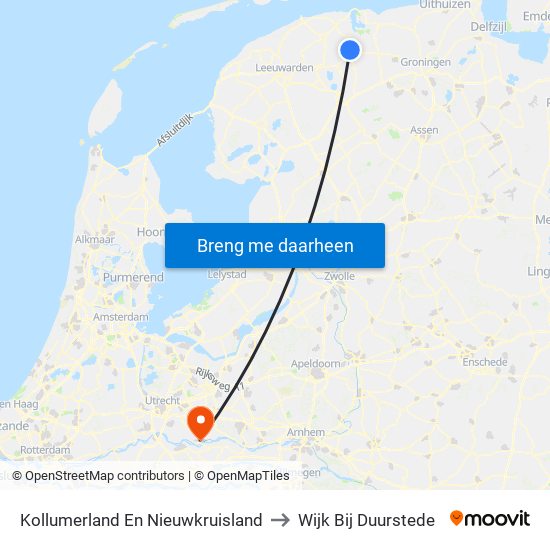 Kollumerland En Nieuwkruisland to Wijk Bij Duurstede map