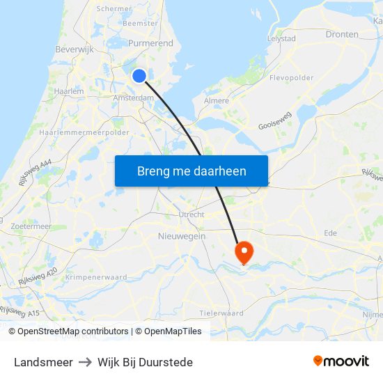 Landsmeer to Wijk Bij Duurstede map