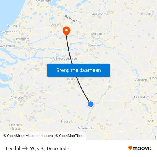 Leudal to Wijk Bij Duurstede map