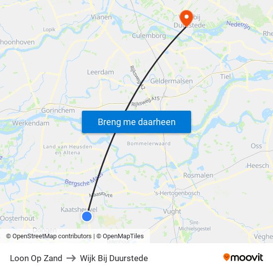 Loon Op Zand to Wijk Bij Duurstede map