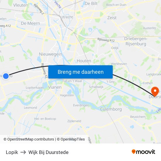 Lopik to Wijk Bij Duurstede map