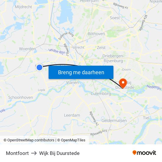 Montfoort to Wijk Bij Duurstede map