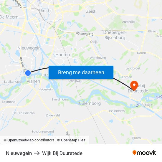 Nieuwegein to Wijk Bij Duurstede map