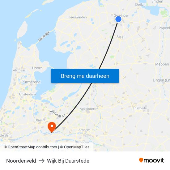 Noordenveld to Wijk Bij Duurstede map