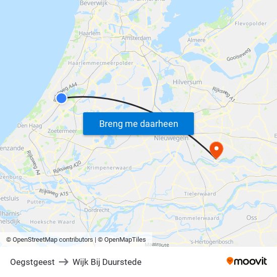 Oegstgeest to Wijk Bij Duurstede map