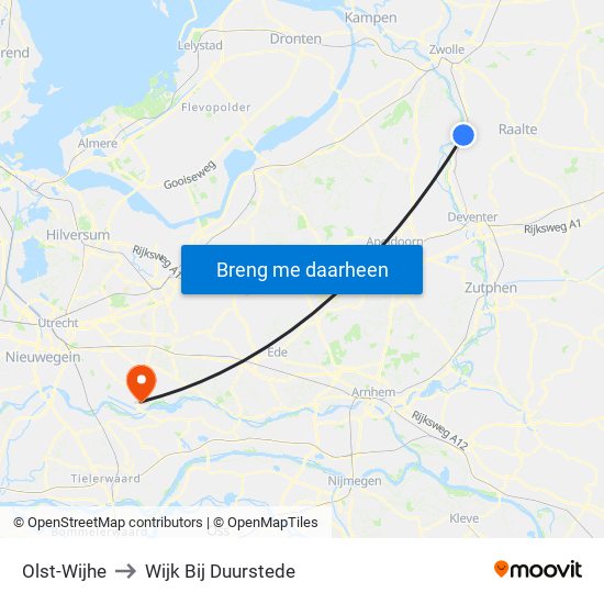 Olst-Wijhe to Wijk Bij Duurstede map