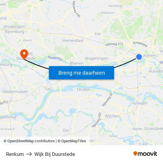 Renkum to Wijk Bij Duurstede map