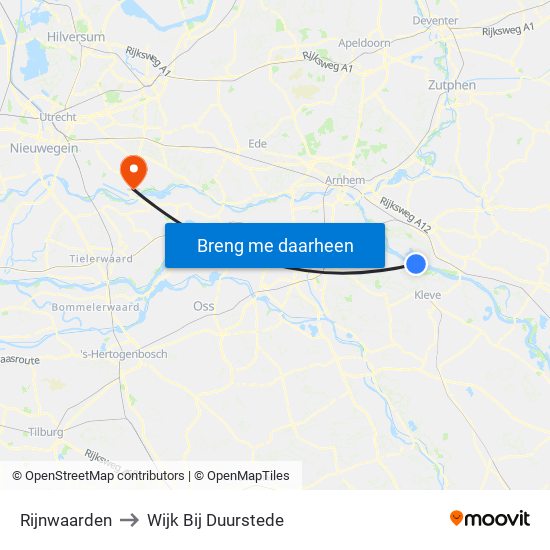 Rijnwaarden to Wijk Bij Duurstede map