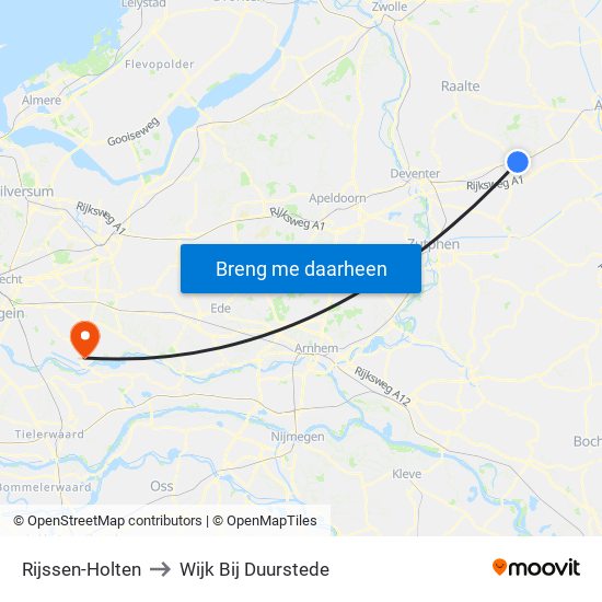 Rijssen-Holten to Wijk Bij Duurstede map