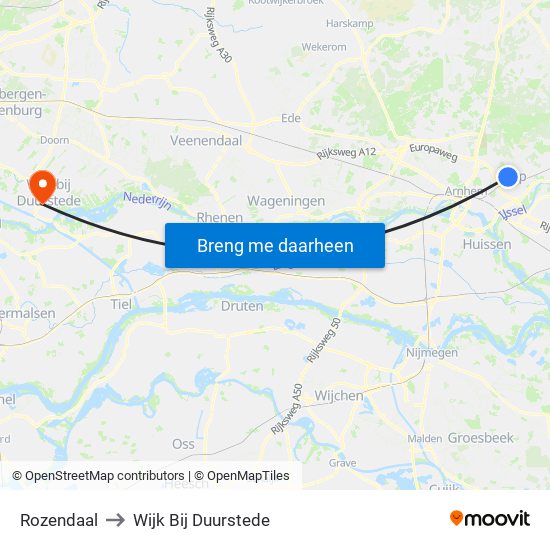 Rozendaal to Wijk Bij Duurstede map