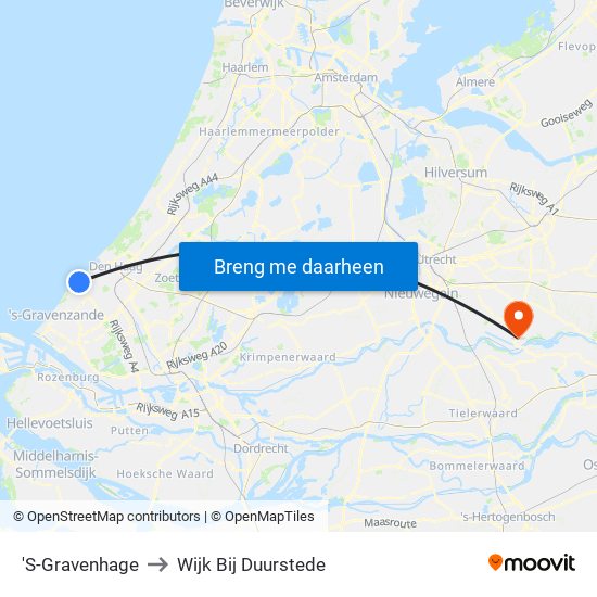 'S-Gravenhage to Wijk Bij Duurstede map