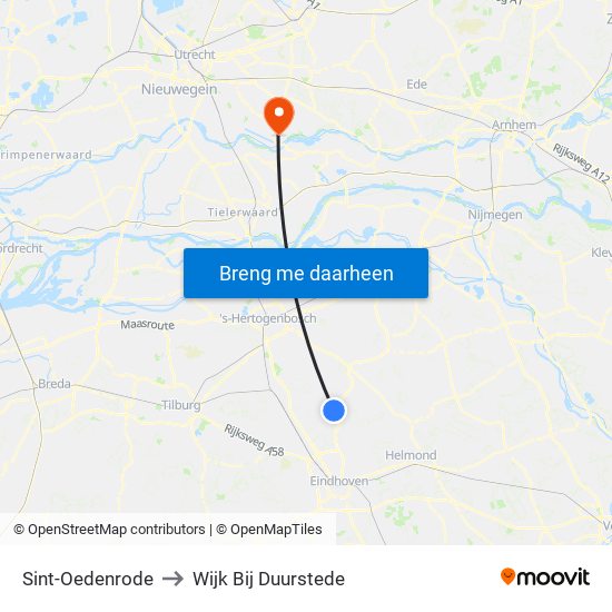 Sint-Oedenrode to Wijk Bij Duurstede map