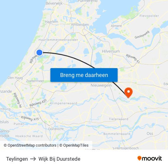 Teylingen to Wijk Bij Duurstede map