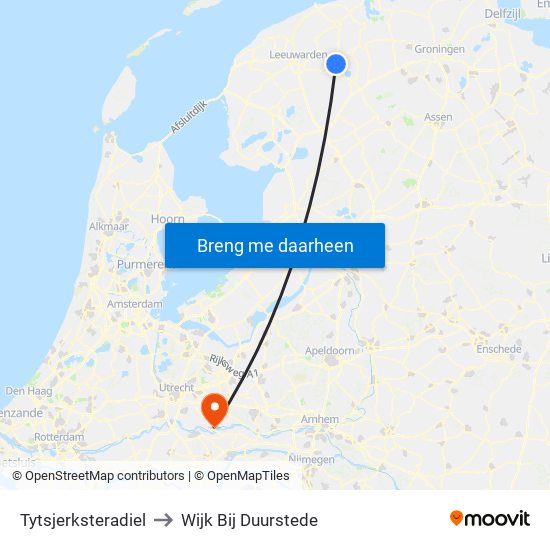 Tytsjerksteradiel to Wijk Bij Duurstede map