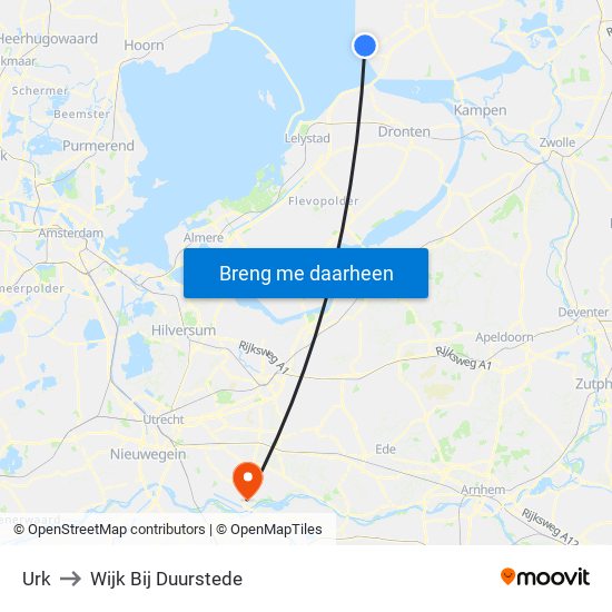 Urk to Wijk Bij Duurstede map