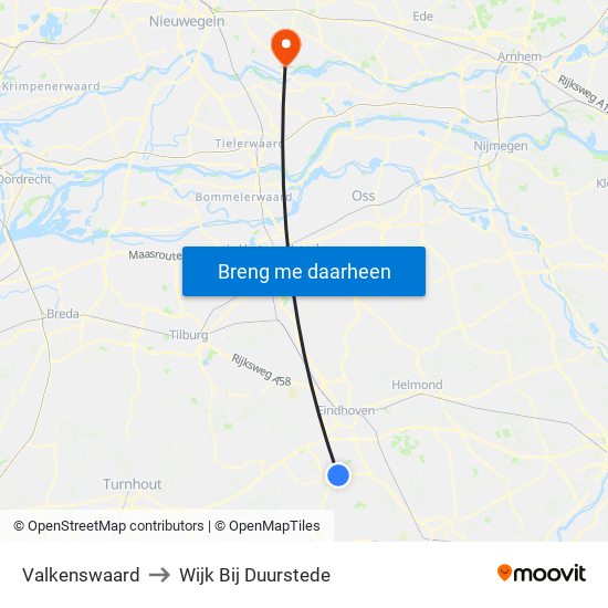 Valkenswaard to Wijk Bij Duurstede map